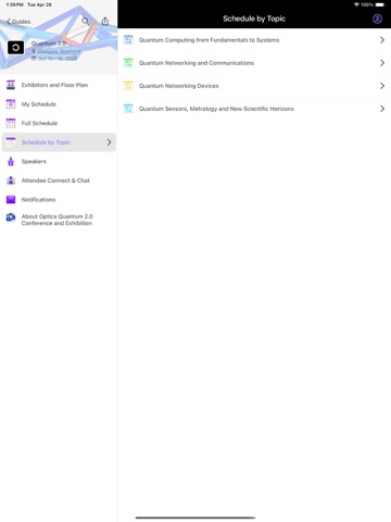 Optica Events iPad screenshot