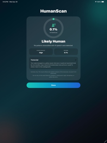 HumanScan iPad screenshot