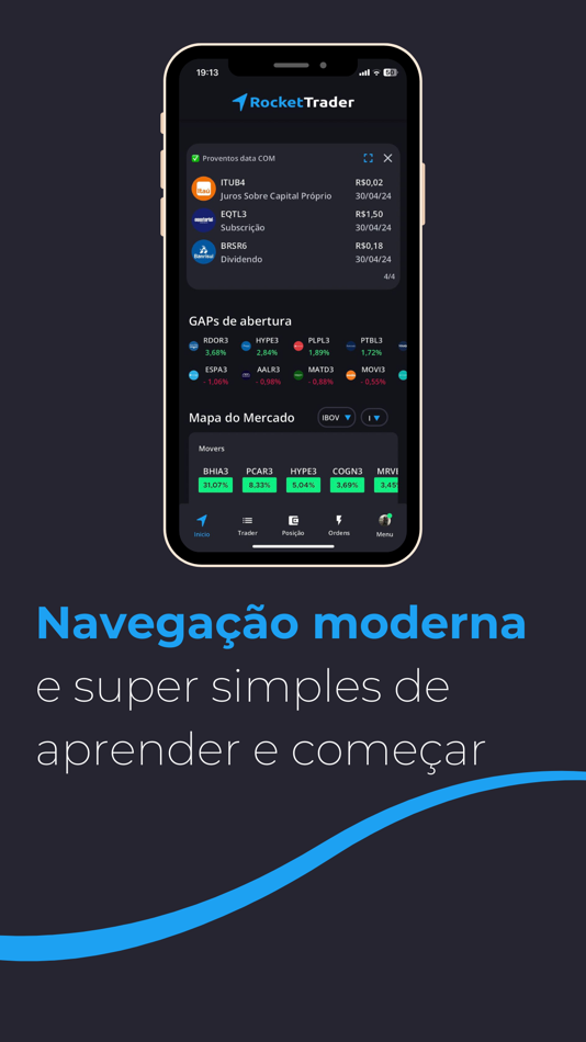#2. RocketTrader: Ações e Trading (macOS) 由: Valemobi Consultoria Empresarial S/A