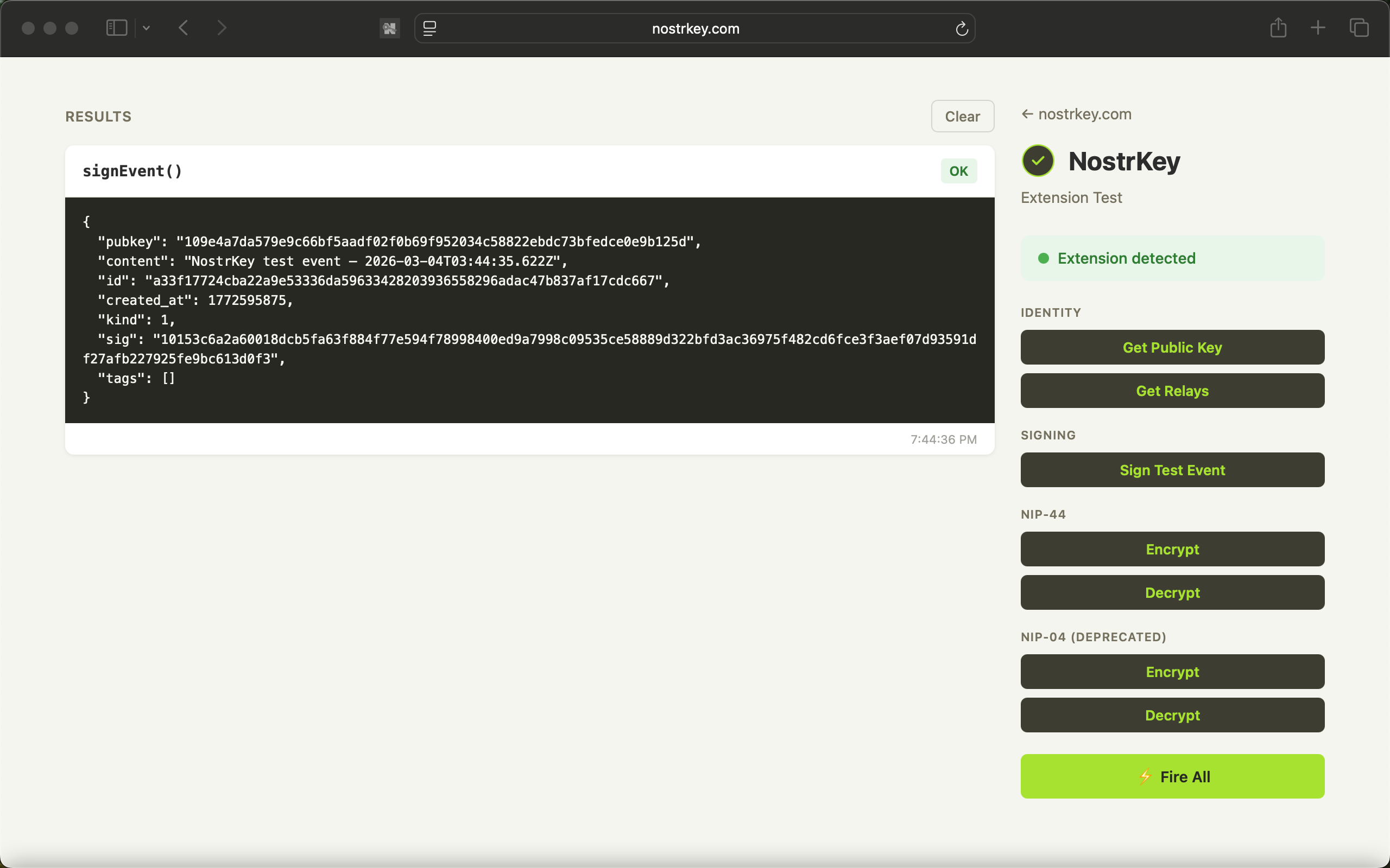 NostrKey Web Extension