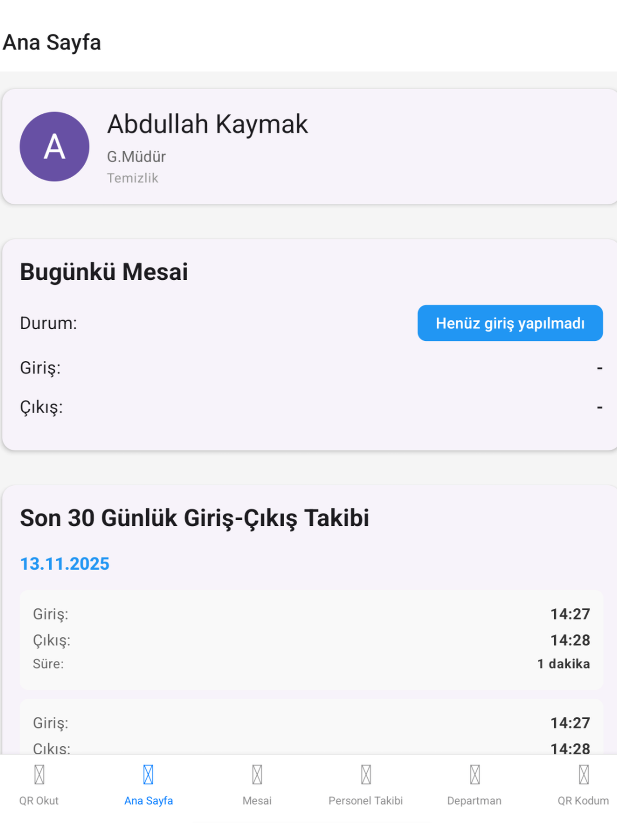 PuQi Personel Takip Sistemi