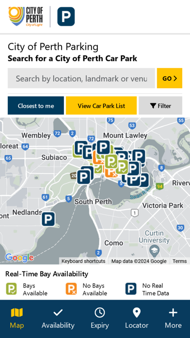 City of Perth Parking Screenshot