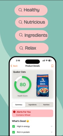 What2Eat: Know your Food iPhone screenshot