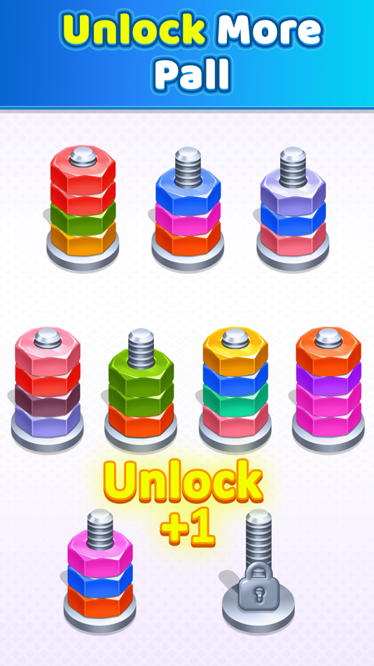 #2. Nuts And Bolts Color Sort (iOS) Podle: Mrudul Babariya