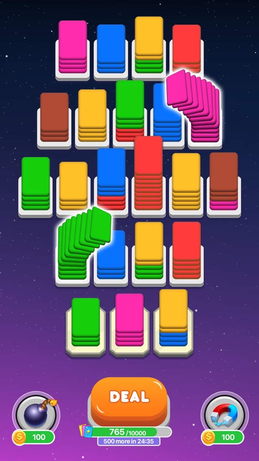 #2. Card Shuffle - Color Sorting (iOS) 由: Hiren Gabani