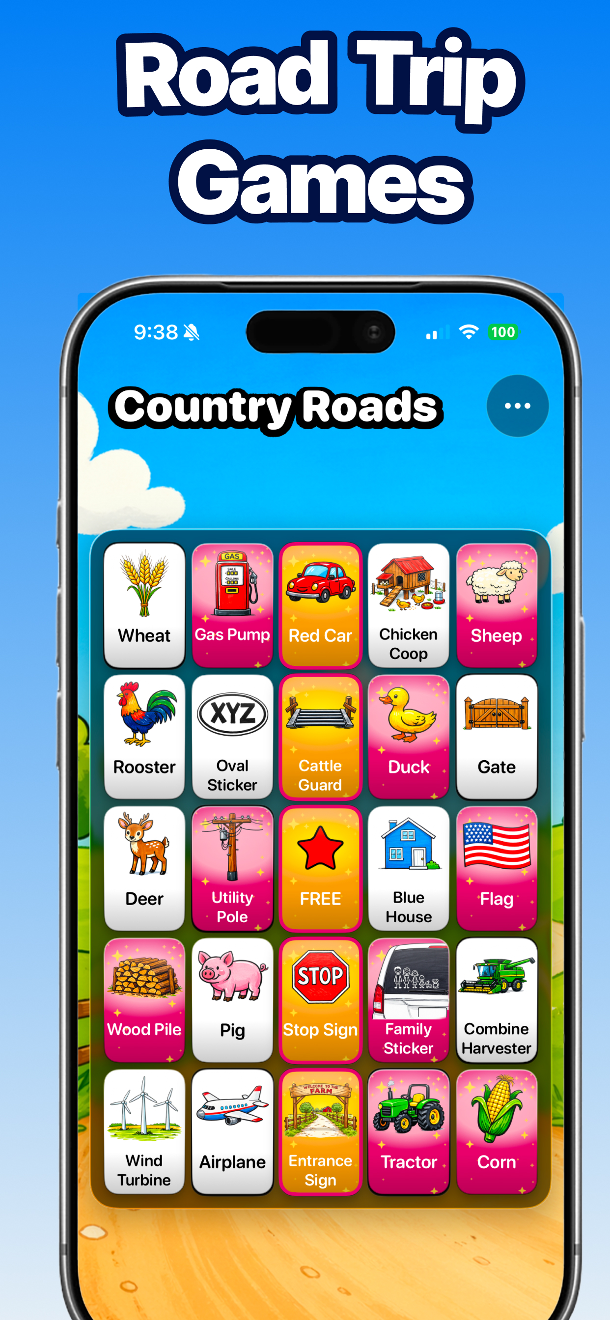 Road Trip Travel Bingo