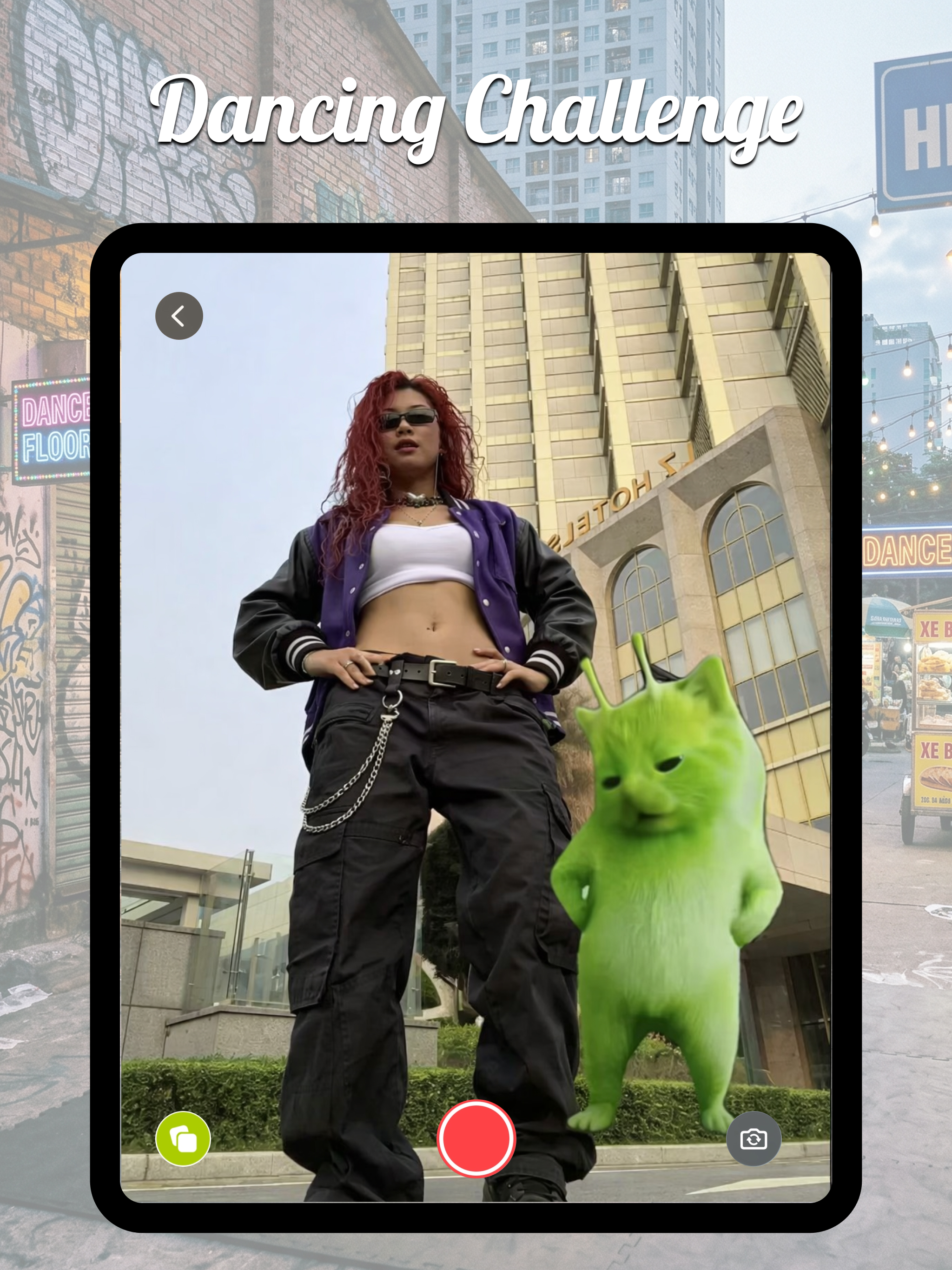 Green Alien Cat Dance Filter screenshot 6