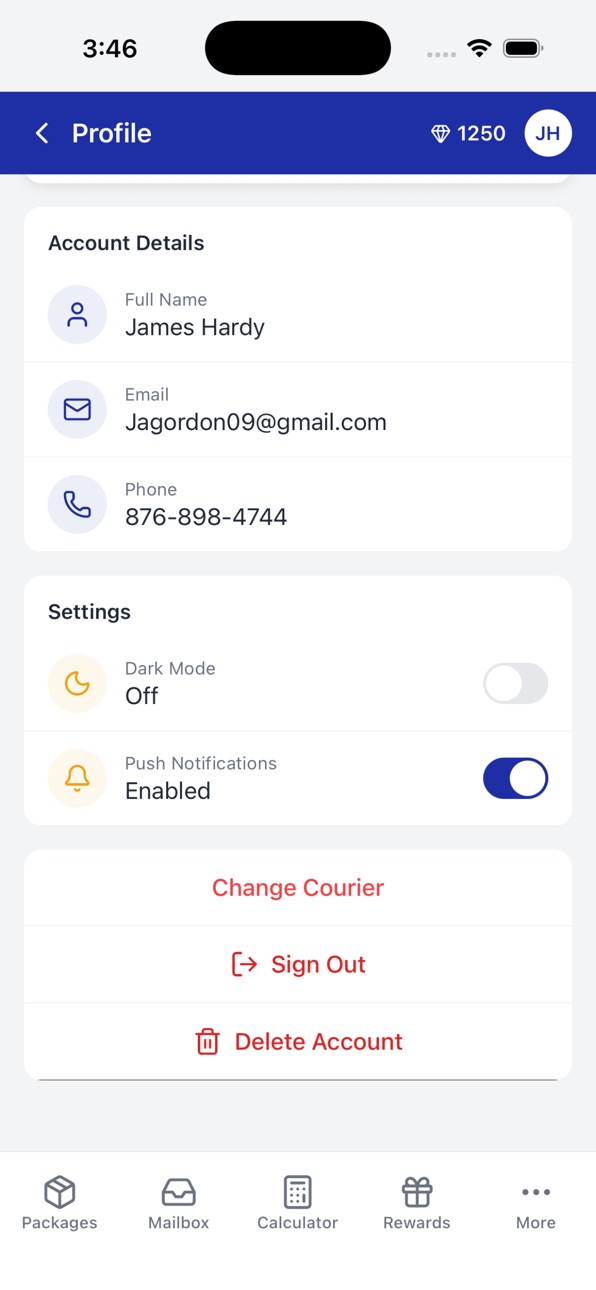 iPhone screenshot