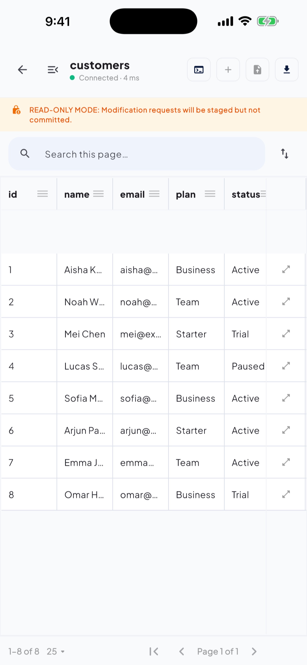 Screenshot 5 of Pocket SQL: MySQL Client