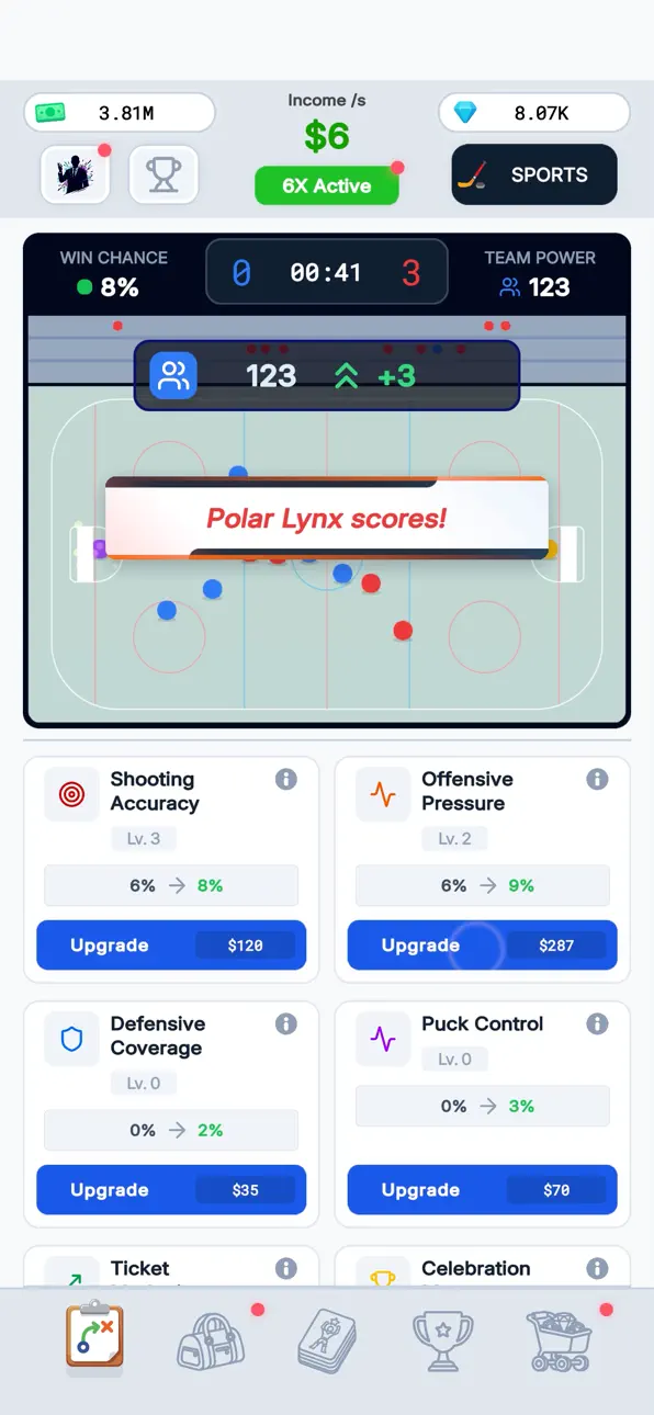 Sport Star - Team Manager Idle iOS Mod IPA screenshot 5 - iOS game interface