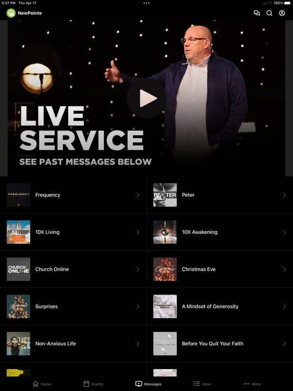 NewPointe Community Church iPad screenshot 3 - Education app