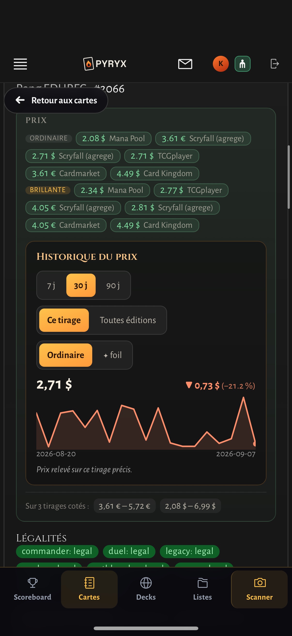 Screenshot 3 of Pyryx – MTG Card Scanner