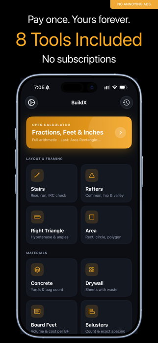 BuildX Construction Calculator Screenshot 1 of 5