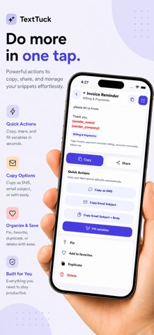 TextTuck: Snippets & Templates screenshot