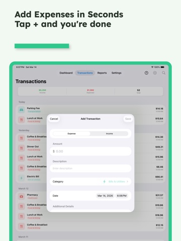 Easy Expenses Tracker 2 iPad screenshot