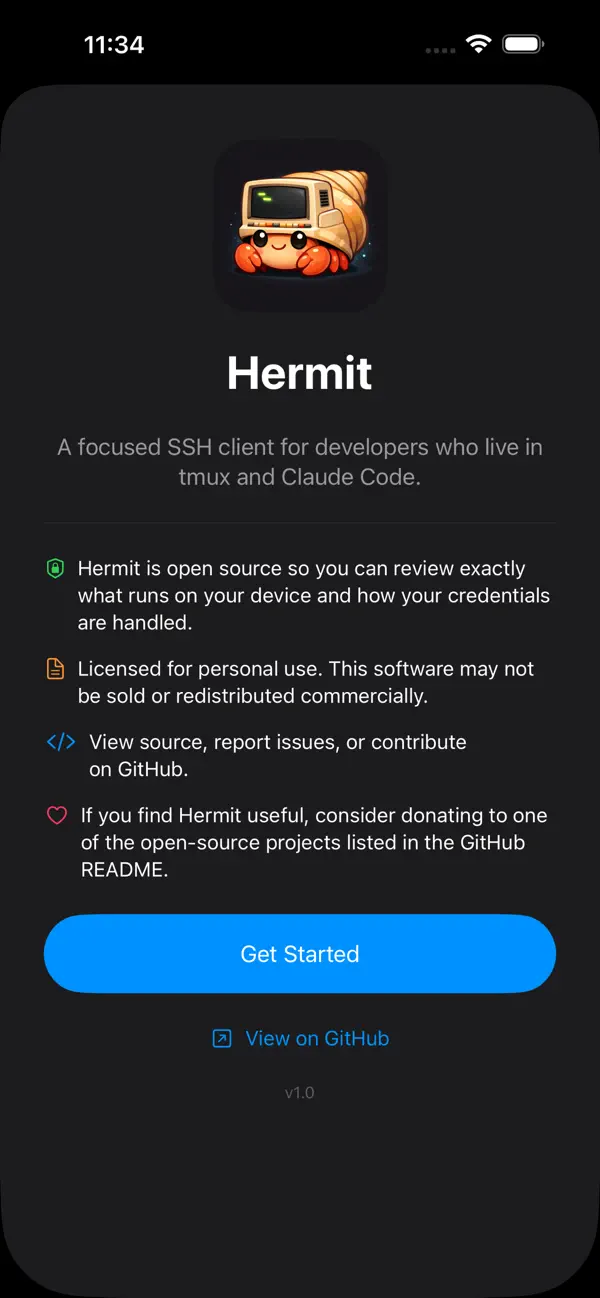 #1. Hermit SSH (iOS) De: Dave Stanton