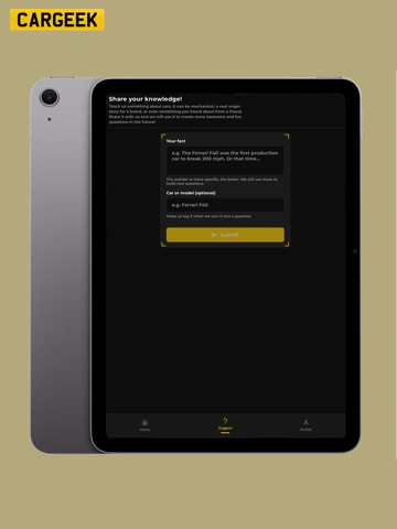 CarGeek - Car Quiz & Games iPad screenshot