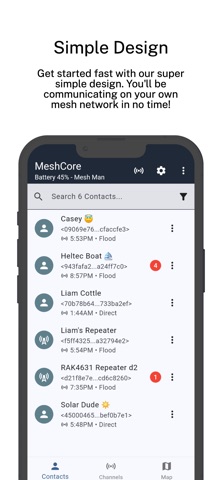 MeshCore screenshot