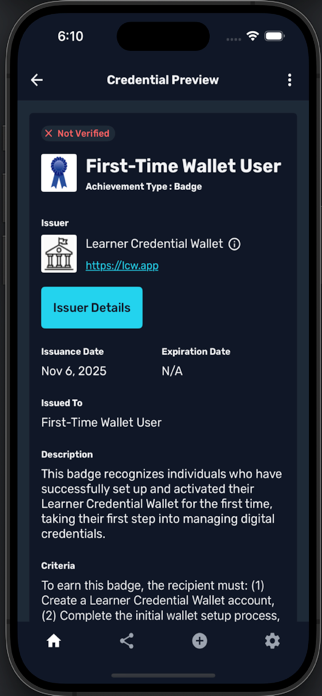 Learner Credential Wallet Screenshot 2 of 6