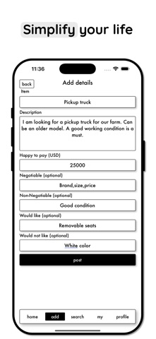 Emporium - list all your needs iPhone screenshot