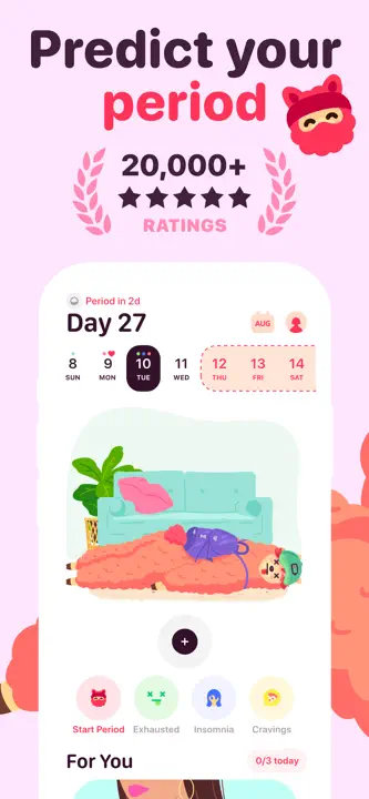 My period calendar Pinkllama: Screenshot 1 von 9