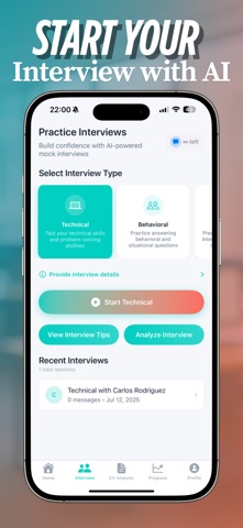 Evalio - AI Interview & CV iPhone screenshot