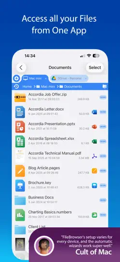 Screenshot von FileBrowser - Document Manager auf dem iPhone 2