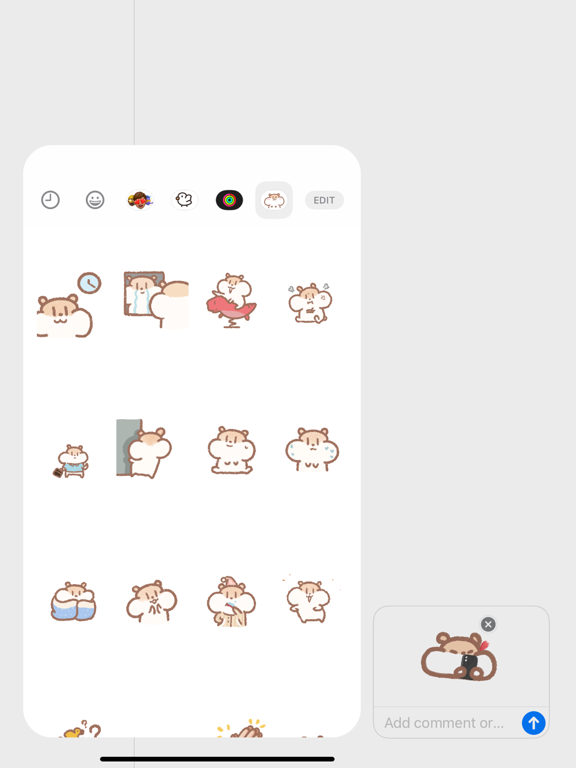 Milkshake Hamster iPad screenshot 1 - Stickers app