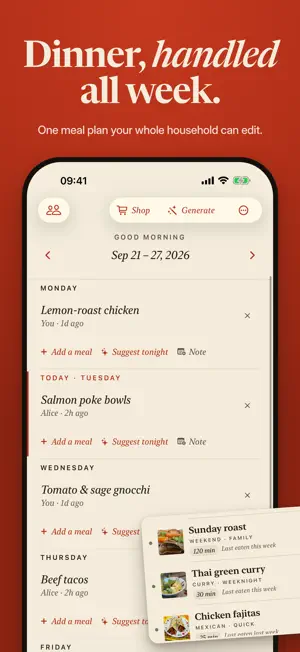 FamilyPlate: Dinner Planner screenshot 1
