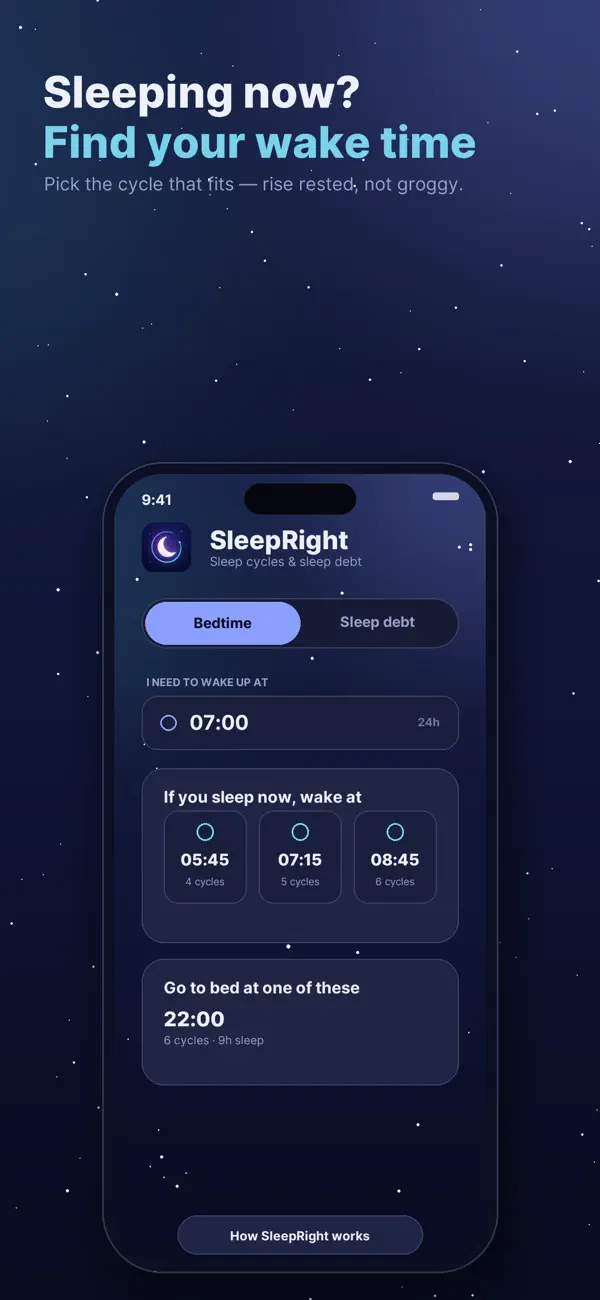 Screenshot #2 pour SleepRight: Sleep Calculator