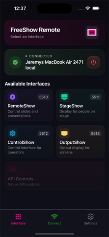FreeShow Remote screenshot