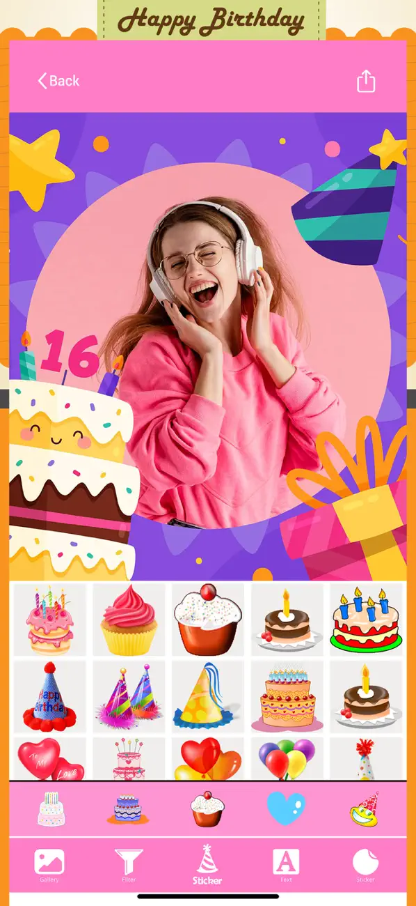 Screenshot #2 pour Birthday Vibes: CakePop Camera