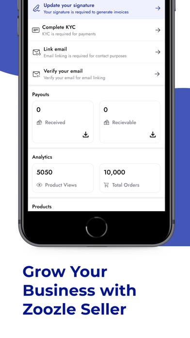 Zoozle Seller App Screenshot