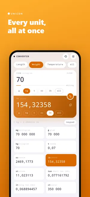 UniCon: Unit Converter screenshot 2