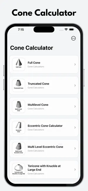 Cones Calculator Pro screenshot 1
