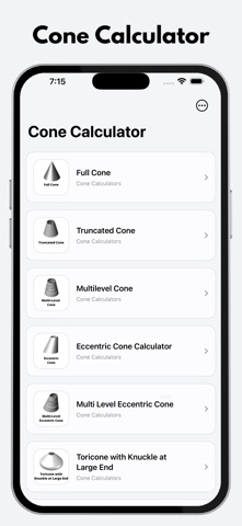 Cones Calculator Pro のスクリーンショット