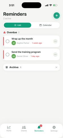 Client Notes iPhone screenshot