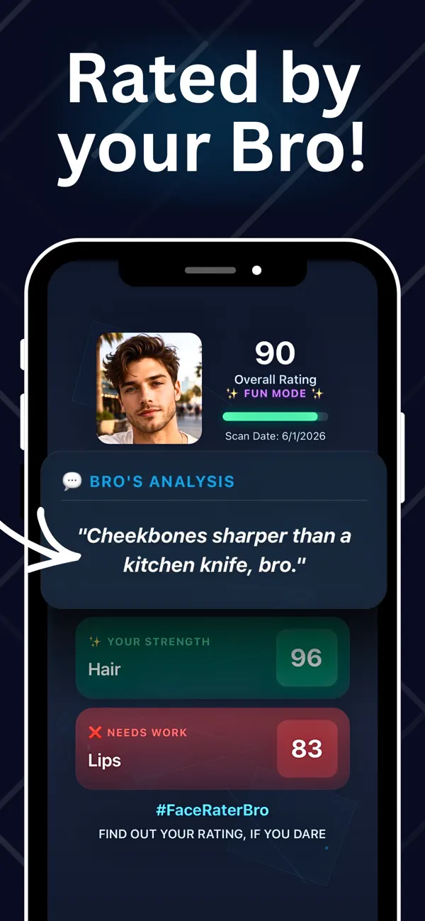 Screenshot #2 pour Face Rater Bro - AI Analysis