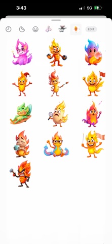 Flickering Flame Stickers iPhone screenshot