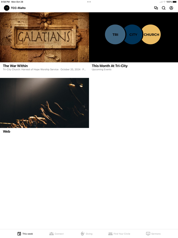 Tri-City Church App iPad screenshot 1 - Lifestyle app