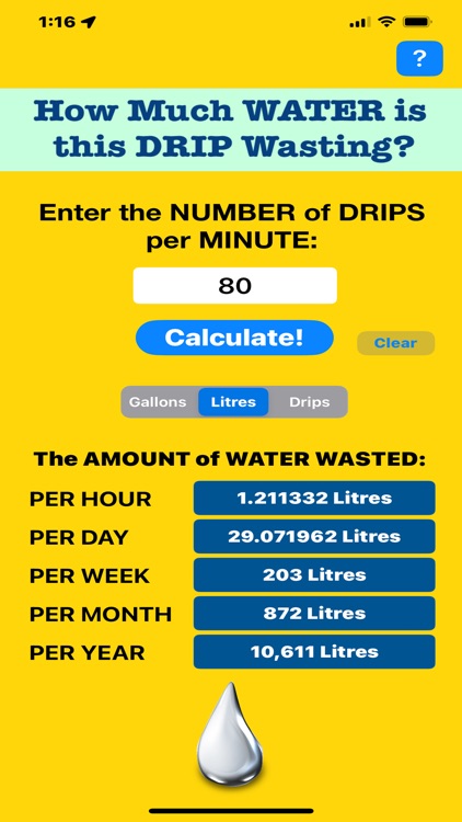 Water Drip Calculator