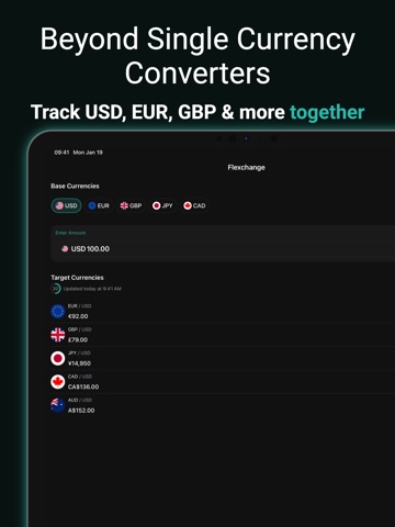 Currency Converter Flexchange iPad screenshot