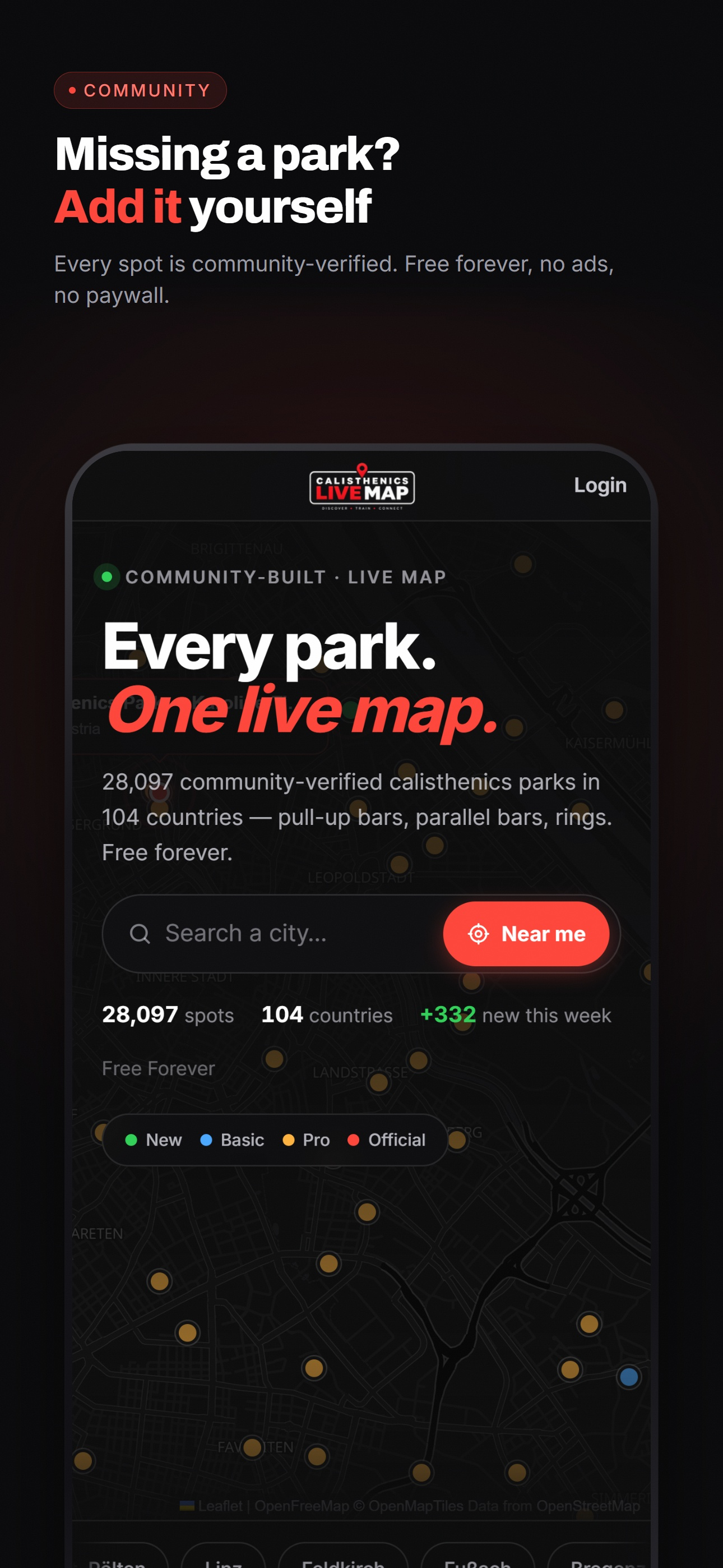Calisthenicslivemap screenshot 5