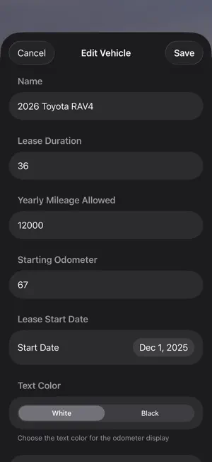 Lease Odometer screenshot 3