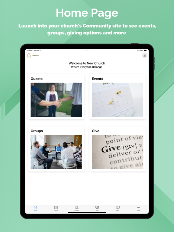 Community by Faith Teams iPad screenshot 1 - Productivity app
