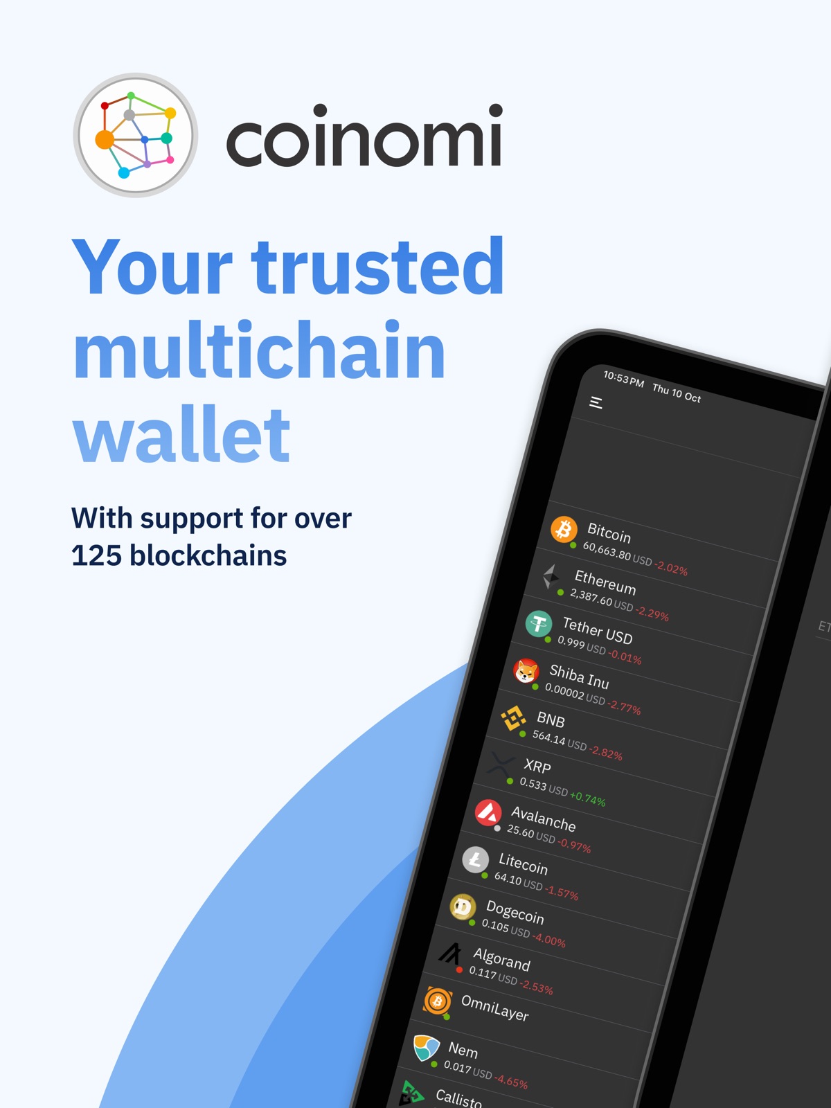 Coinomi Wallet ipad screenshot 1