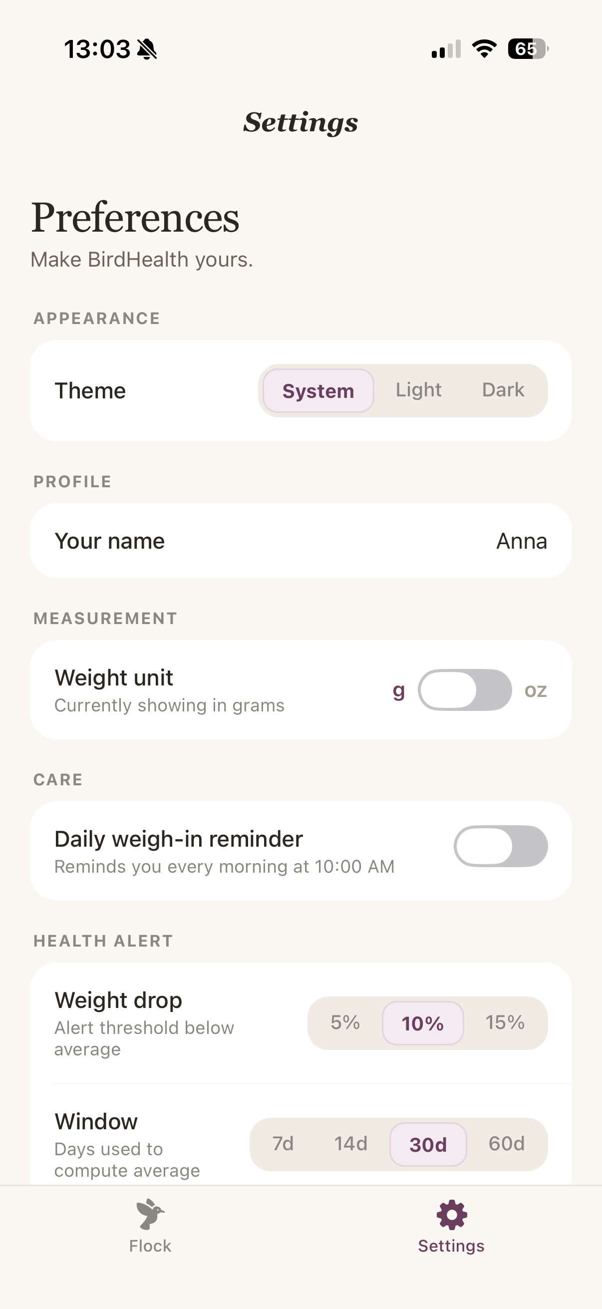 BirdWeightTracker