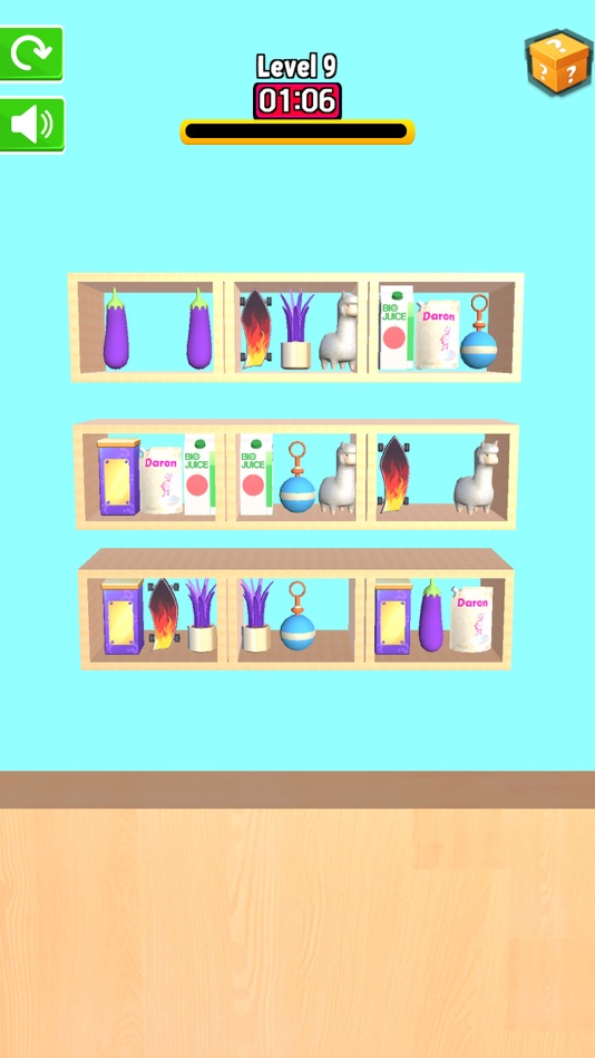 #7. Wall Shelf Sort 3D (iOS) Podle: Aziza Rahman