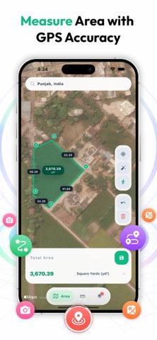 GPS Area Distance Measure iPhone screenshot