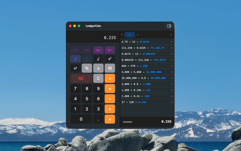 LedgerCalc screenshot 1